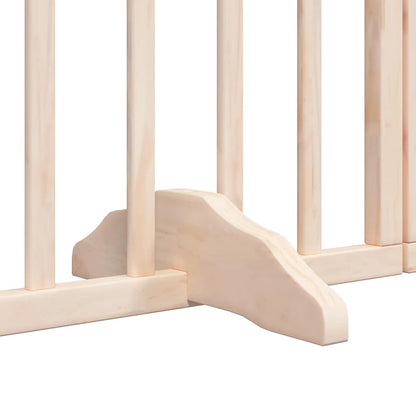Dog Gate with Door Foldable 12 Panels 600 cm Poplar Wood