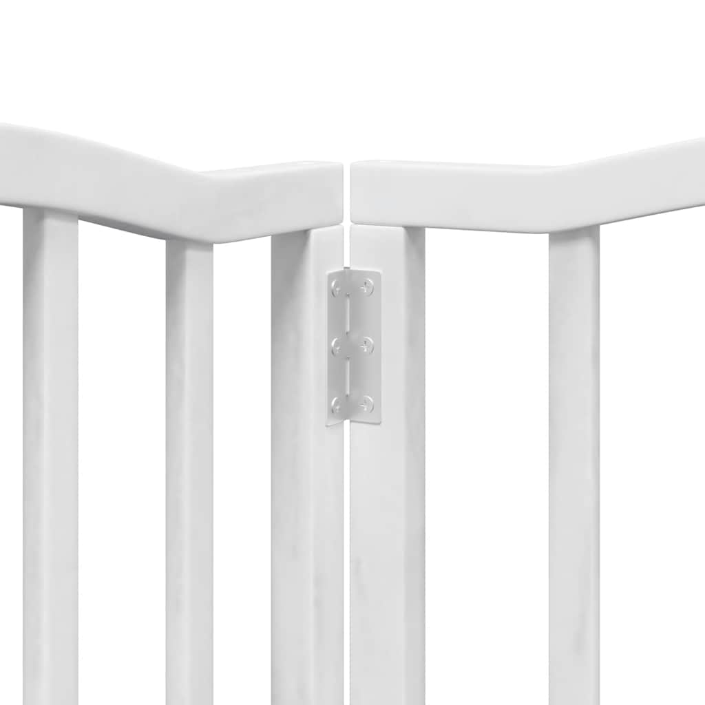 Dog Gate with Door Foldable 15 Panels White 750 cm Poplar Wood