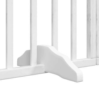 Dog Gate with Door Foldable 12 Panels White 600 cm Poplar Wood
