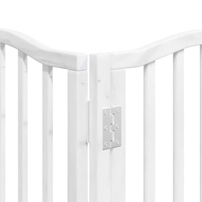 Dog Gate with Door Foldable 15 Panels White 750 cm Poplar Wood