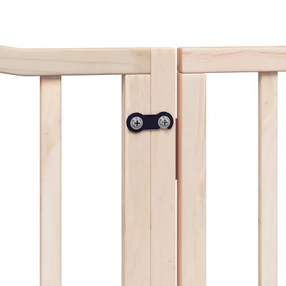 Dog Gate with Door Foldable 8 Panels 640 cm Poplar Wood