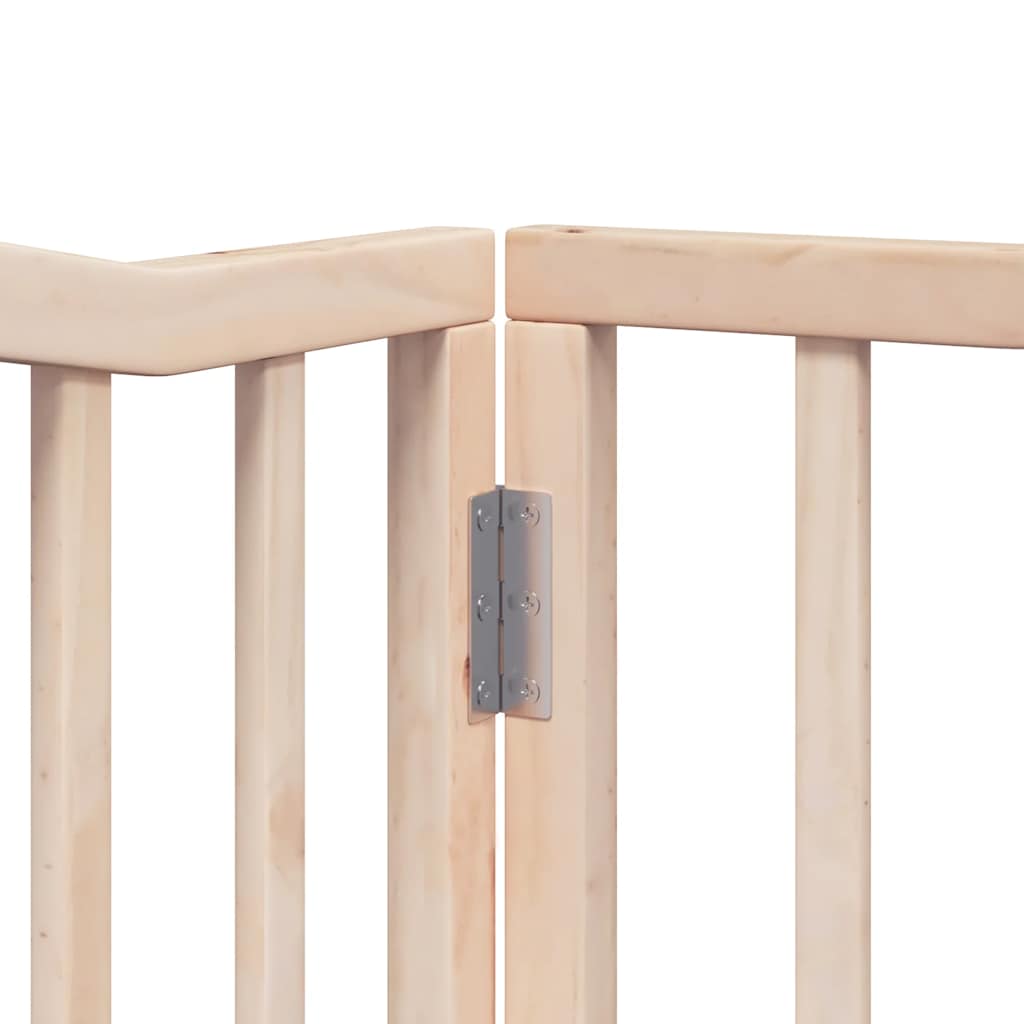 Dog Gate with Door Foldable 8 Panels 640 cm Poplar Wood