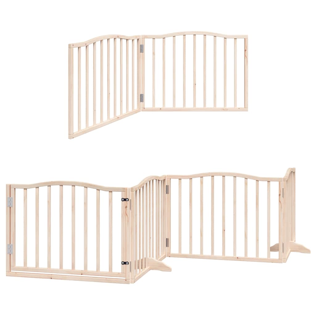 Dog Gate with Door Foldable 10 Panels 800 cm Poplar Wood