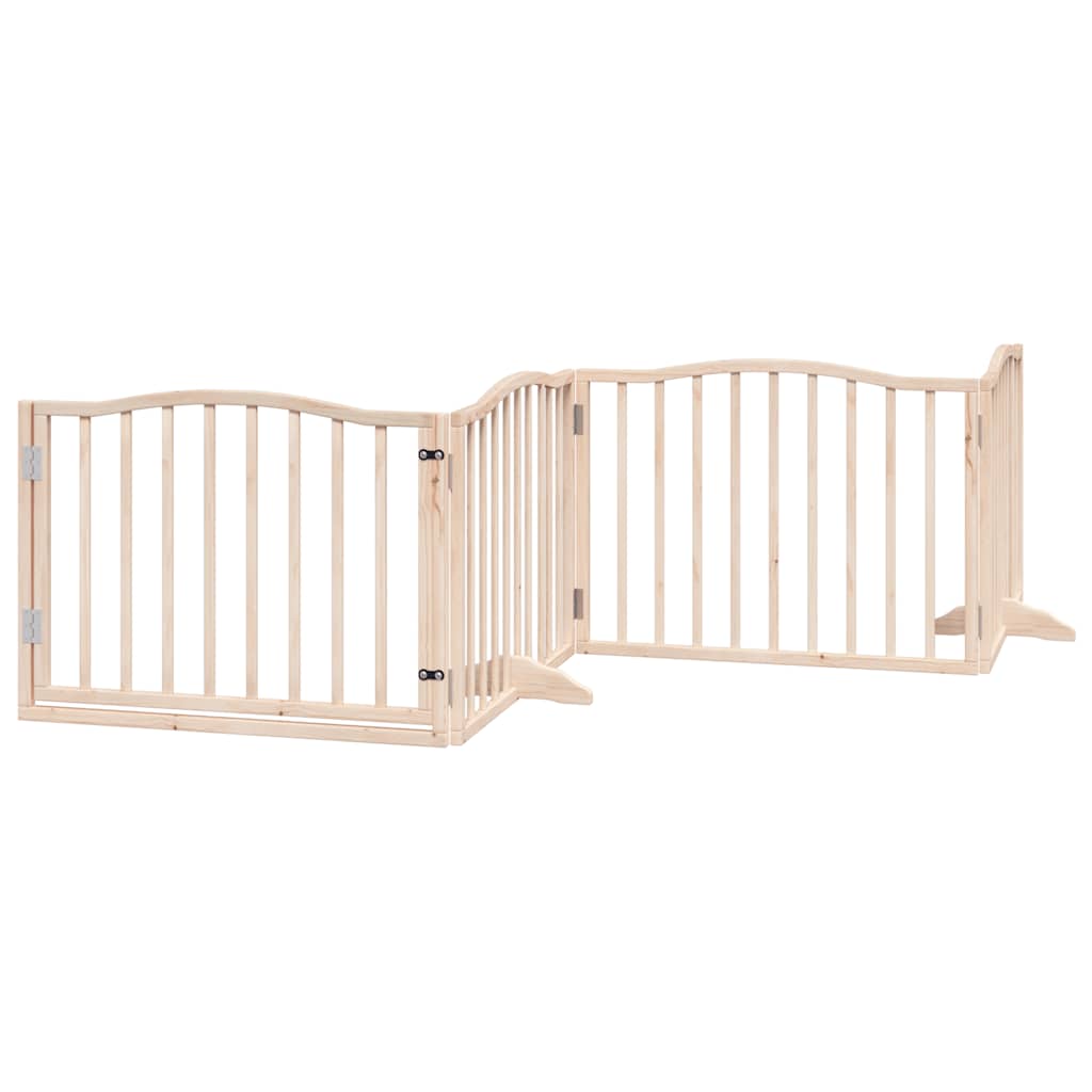 Dog Gate with Door Foldable 12 Panels 960 cm Poplar Wood