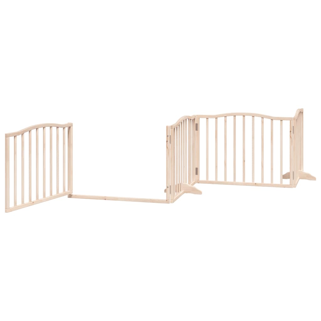 Dog Gate with Door Foldable 12 Panels 960 cm Poplar Wood