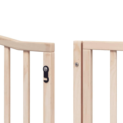 Dog Gate with Door Foldable 12 Panels 960 cm Poplar Wood