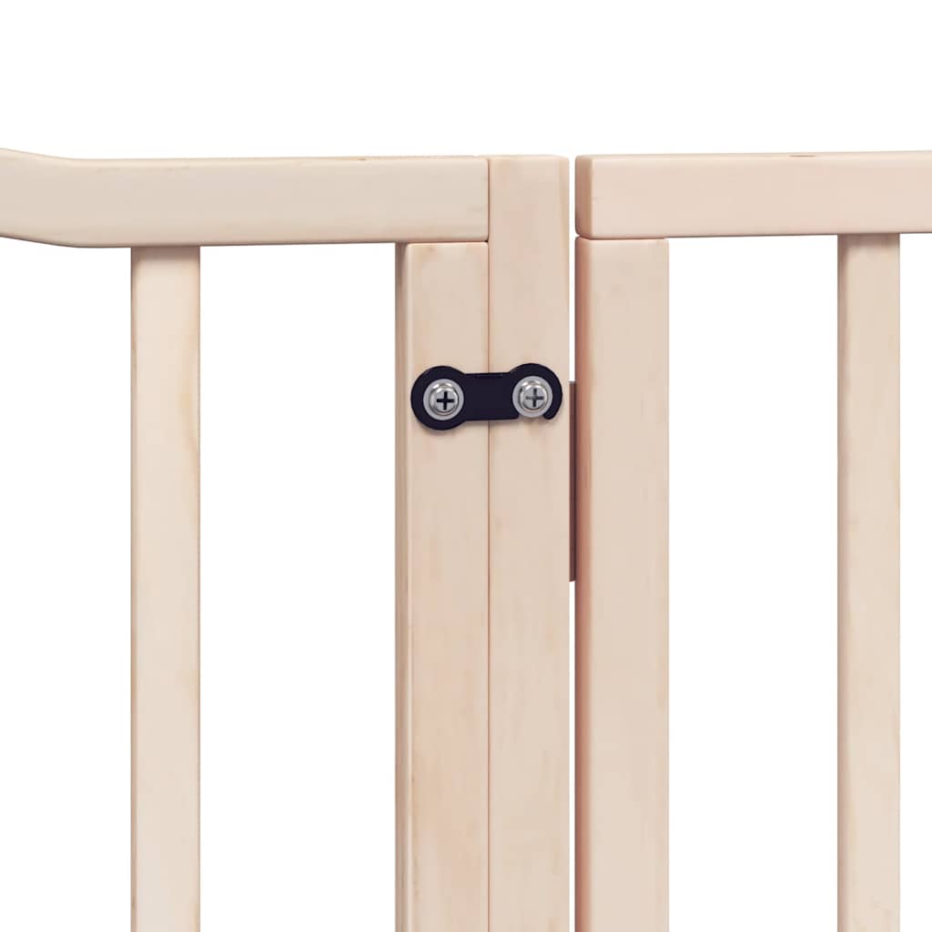 Dog Gate with Door Foldable 10 Panels 800 cm Poplar Wood