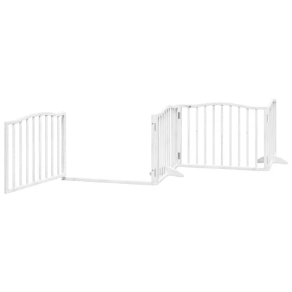 Dog Gate with Door Foldable 10 Panels White 800 cm Poplar Wood