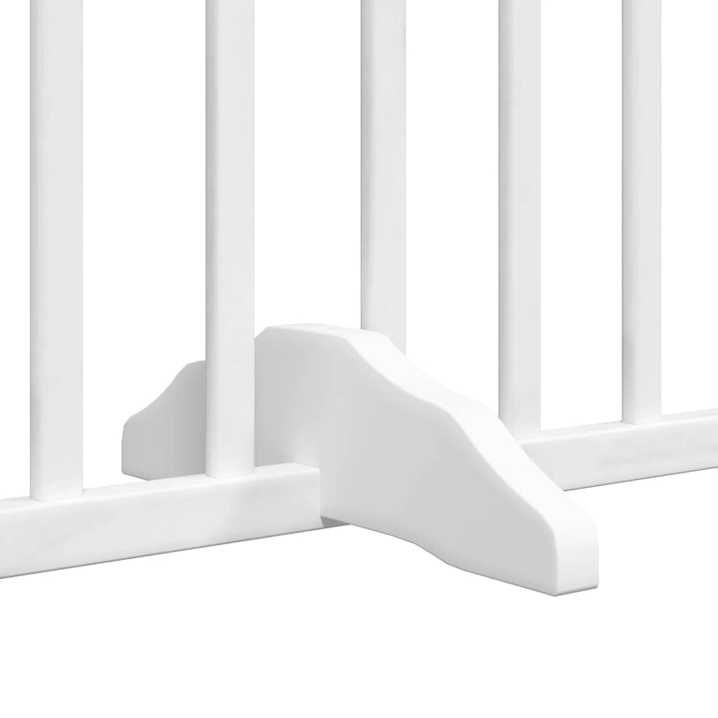 Dog Gate with Door Foldable 6 Panels White 480 cm Poplar Wood