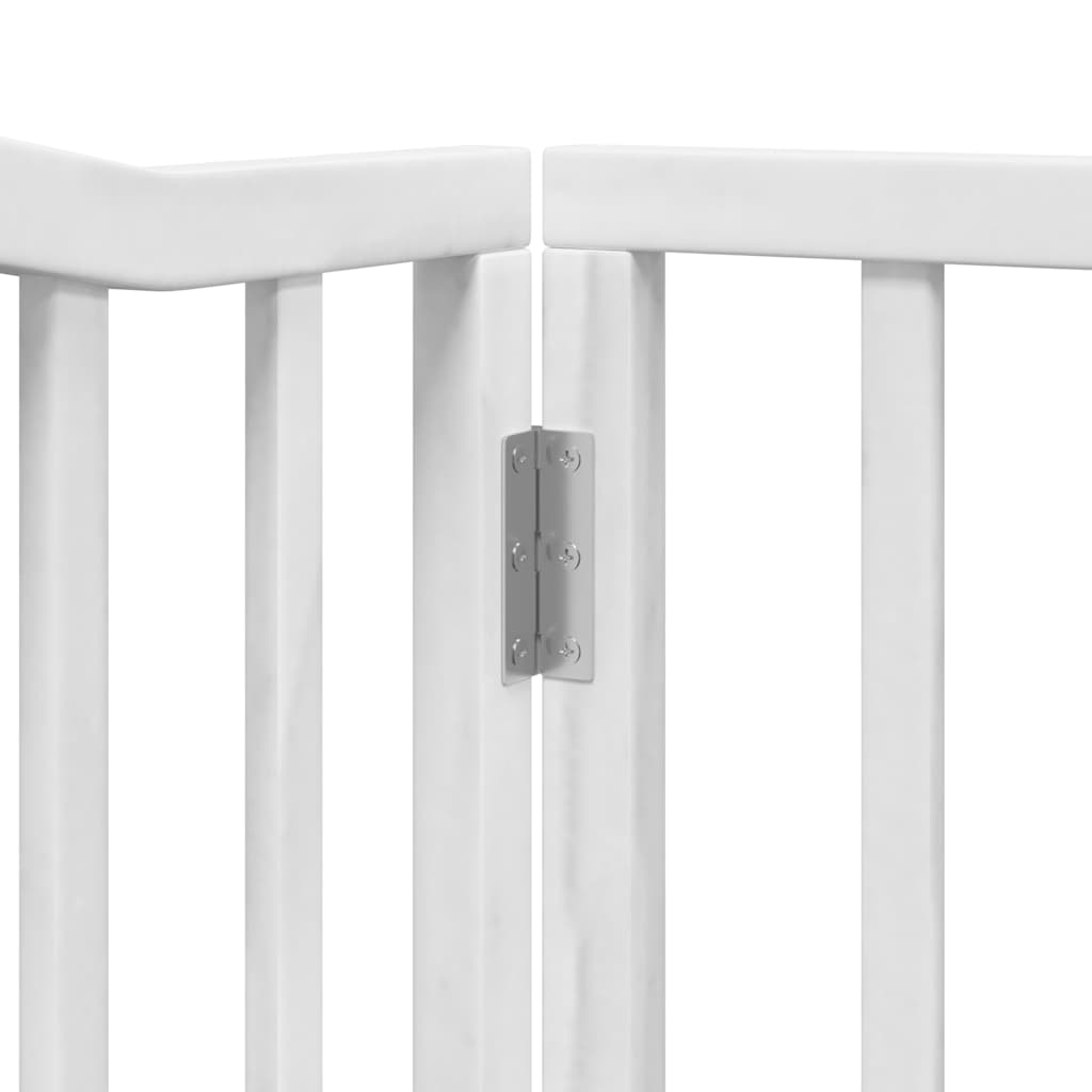 Dog Gate with Door Foldable 6 Panels White 480 cm Poplar Wood