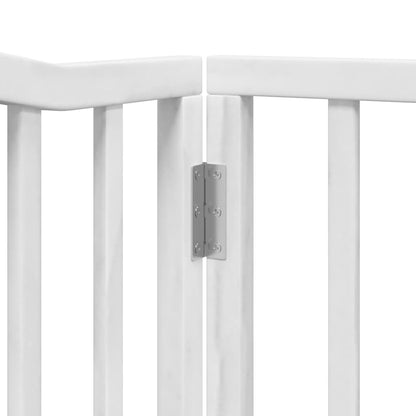 Dog Gate with Door Foldable 6 Panels White 480 cm Poplar Wood