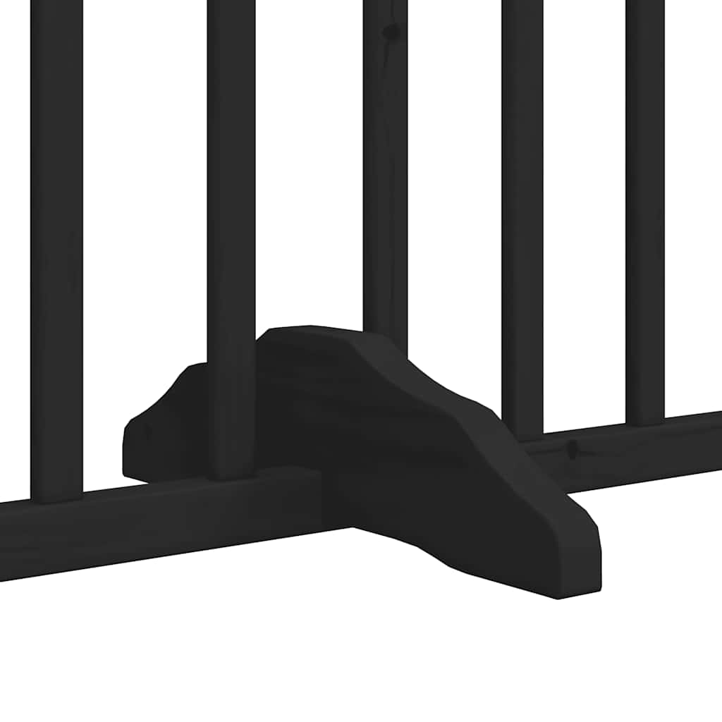 Dog Gate with Door Foldable 10 Panels Black 800 cm Poplar Wood