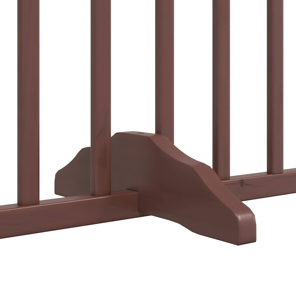 Dog Gate with Door Foldable 10 Panels Brown 800 cm Poplar Wood