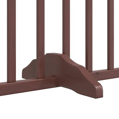 Dog Gate with Door Foldable 10 Panels Brown 800 cm Poplar Wood