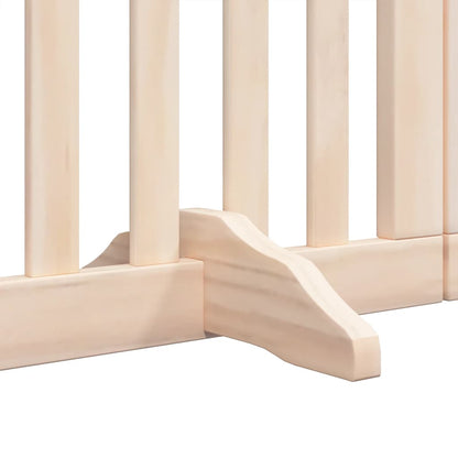 Dog Gate with Door Foldable 9 Panels 450 cm Poplar Wood