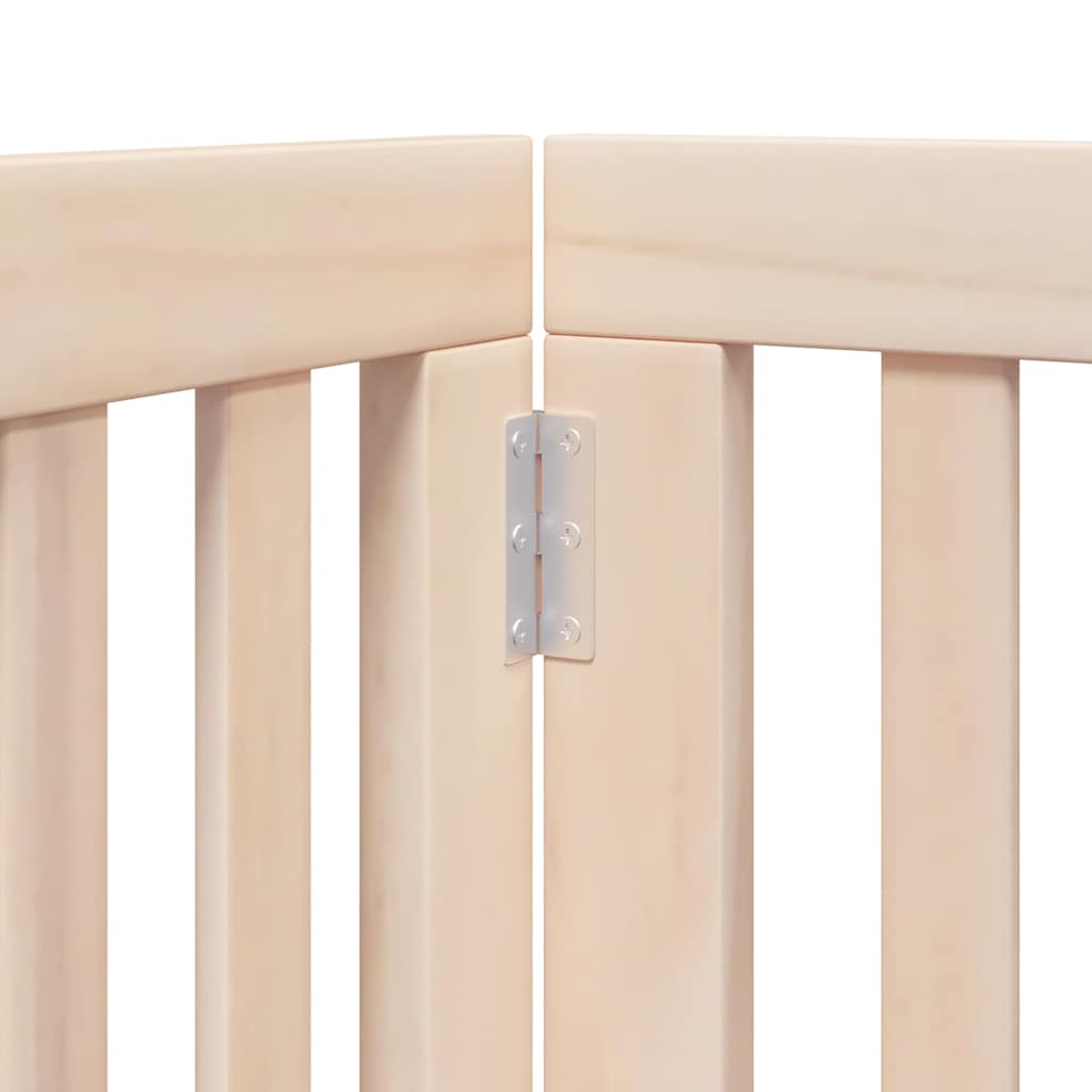 Dog Gate with Door Foldable 12 Panels 600 cm Poplar Wood