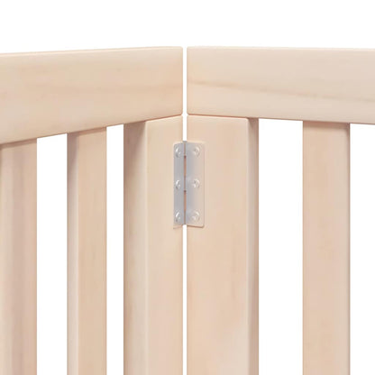 Dog Gate with Door Foldable 12 Panels 600 cm Poplar Wood