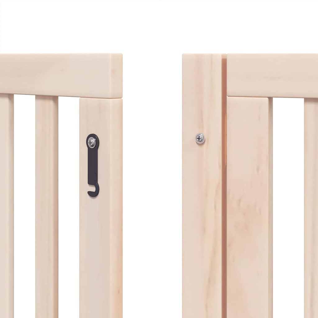 Dog Gate with Door Foldable 12 Panels 600 cm Poplar Wood