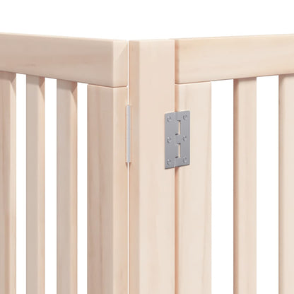 Dog Gate with Door Foldable 15 Panels 750 cm Poplar Wood