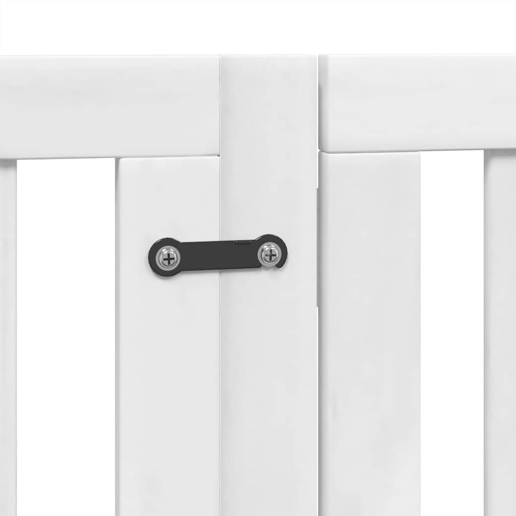 Dog Gate with Door Foldable 12 Panels White 600 cm Poplar Wood