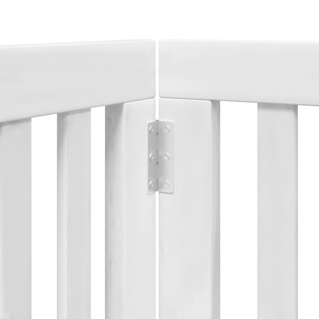 Dog Gate with Door Foldable 12 Panels White 600 cm Poplar Wood