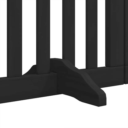 Dog Gate with Door Foldable 12 Panels Black 600 cm Poplar Wood