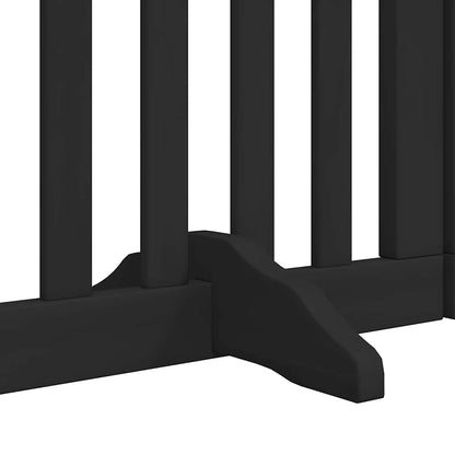 Dog Gate with Door Foldable 12 Panels Black 600 cm Poplar Wood