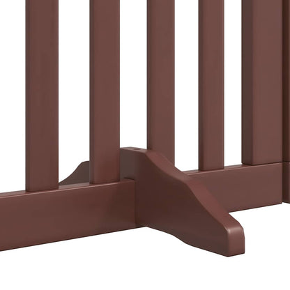 Dog Gate with Door Foldable 15 Panels Brown 750 cm Poplar Wood