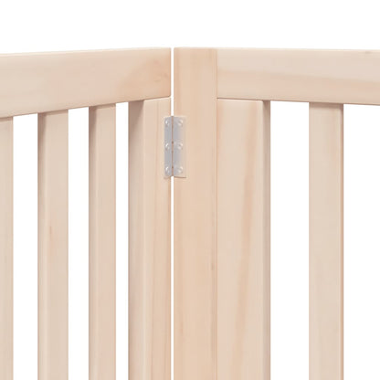 Dog Gate with Door Foldable 8 Panels 640 cm Poplar Wood