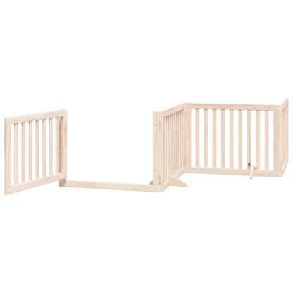 Dog Gate with Door Foldable 10 Panels 800 cm Poplar Wood
