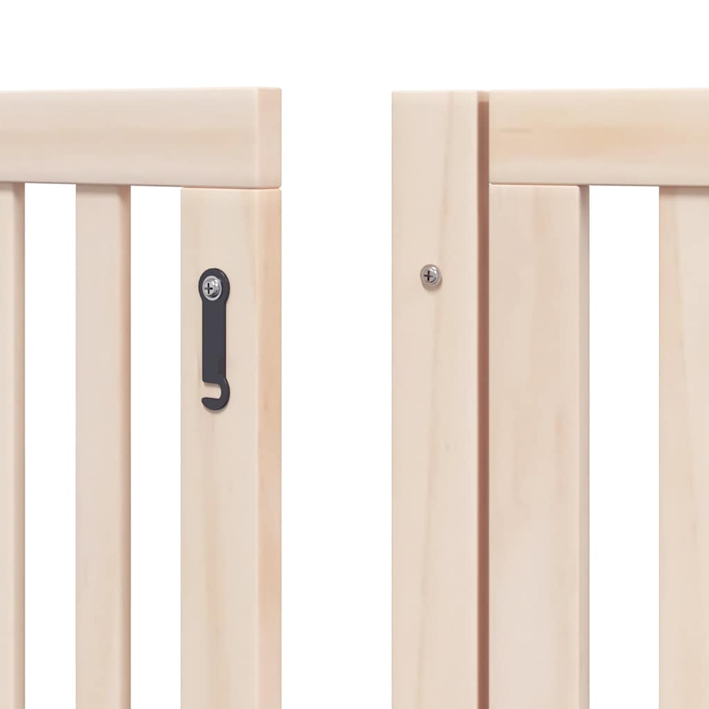 Dog Gate with Door Foldable 12 Panels 960 cm Poplar Wood