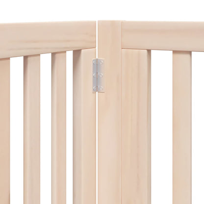Dog Gate with Door Foldable 6 Panels 480 cm Poplar Wood