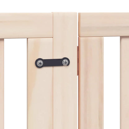 Dog Gate with Door Foldable 6 Panels 480 cm Poplar Wood