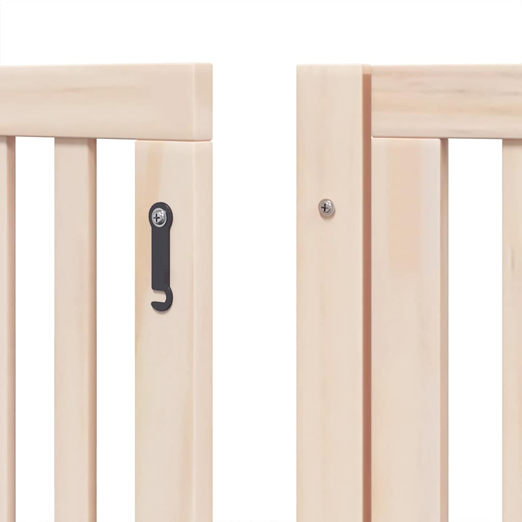 Dog Gate with Door Foldable 10 Panels 800 cm Poplar Wood