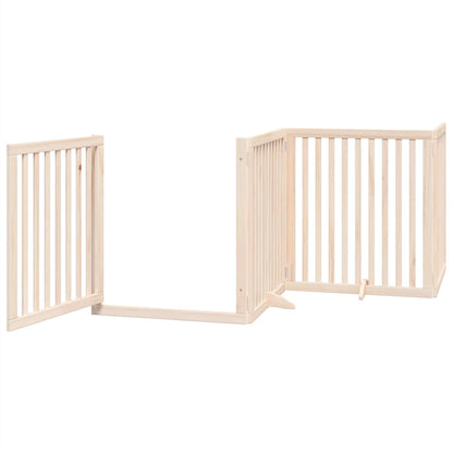 Dog Gate with Door Foldable 12 Panels 960 cm Poplar Wood