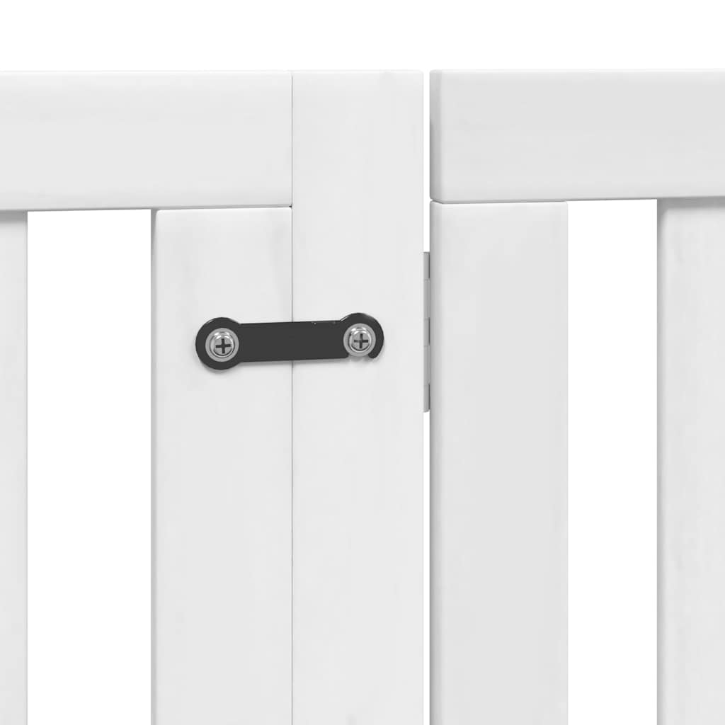 Dog Gate with Door Foldable 10 Panels White 800 cm Poplar Wood