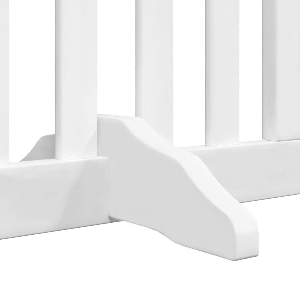 Dog Gate with Door Foldable 12 Panels White 960 cm Poplar Wood
