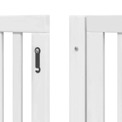 Dog Gate with Door Foldable 10 Panels White 800 cm Poplar Wood