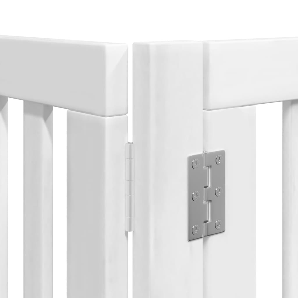 Dog Gate with Door Foldable 10 Panels White 800 cm Poplar Wood