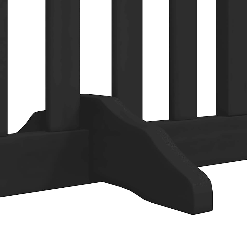 Dog Gate with Door Foldable 6 Panels Black 480 cm Poplar Wood