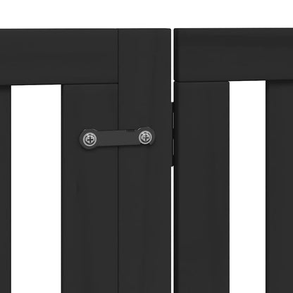 Dog Gate with Door Foldable 10 Panels Black 800 cm Poplar Wood