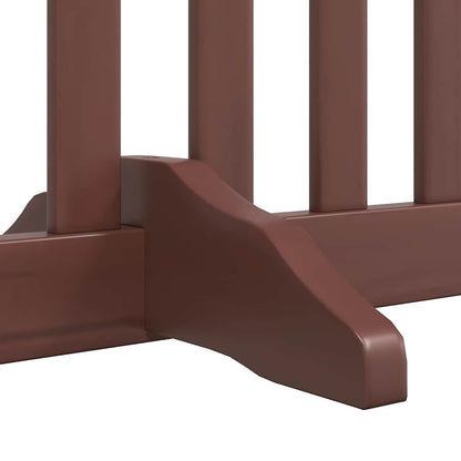 Dog Gate with Door Foldable 10 Panels Brown 800 cm Poplar Wood