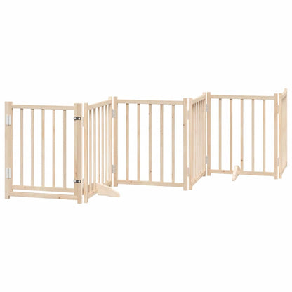 Dog Gate with Door Foldable 15 Panels 750 cm Poplar Wood