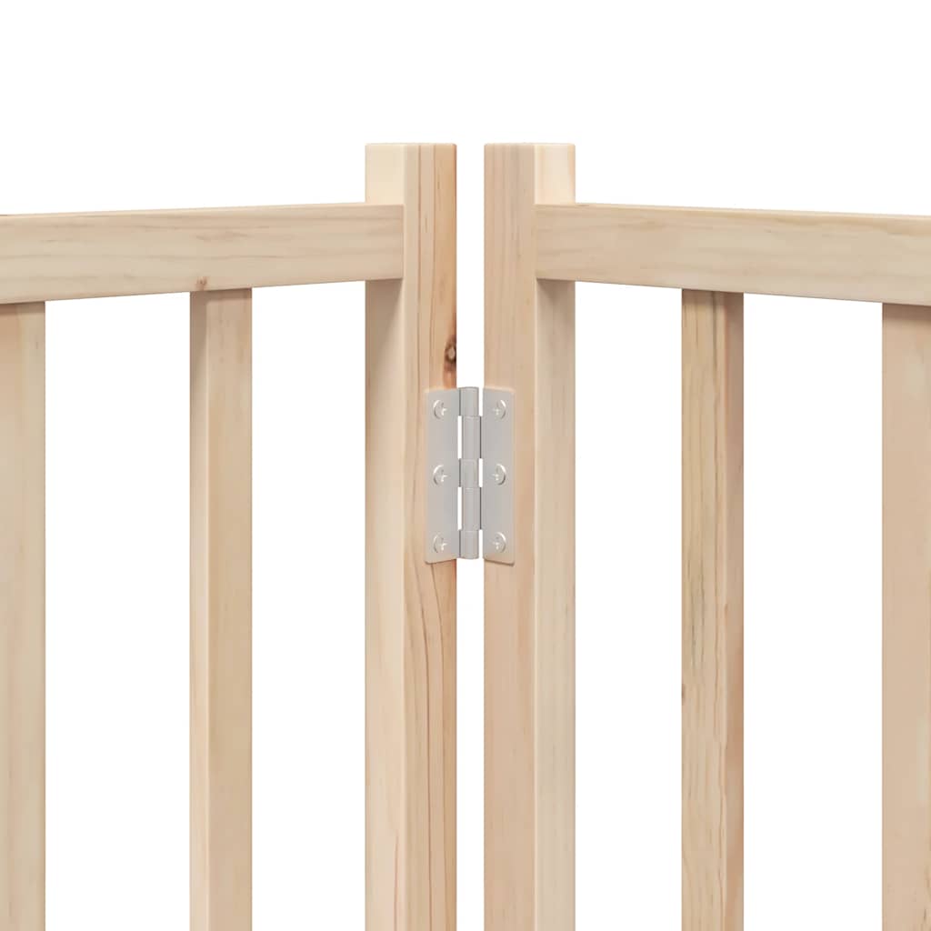Dog Gate with Door Foldable 12 Panels 600 cm Poplar Wood