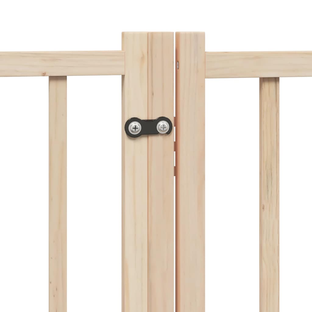 Dog Gate with Door Foldable 15 Panels 750 cm Poplar Wood