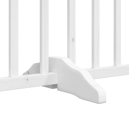 Dog Gate with Door Foldable 9 Panels White 450 cm Poplar Wood