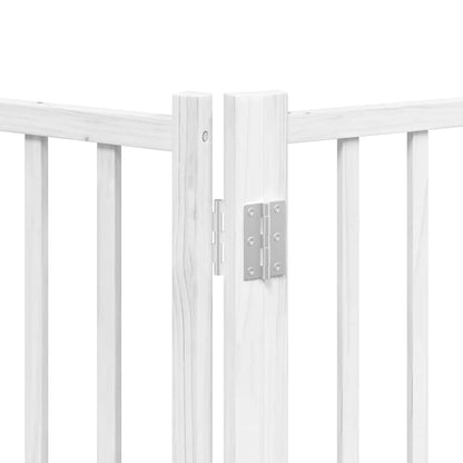 Dog Gate with Door Foldable 9 Panels White 450 cm Poplar Wood