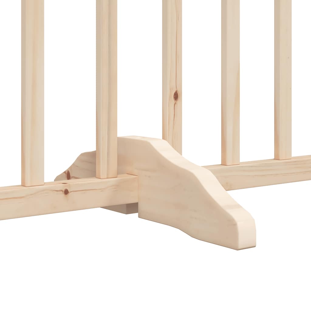 Dog Gate with Door Foldable 6 Panels 480 cm Poplar Wood