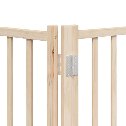 Dog Gate with Door Foldable 8 Panels 640 cm Poplar Wood