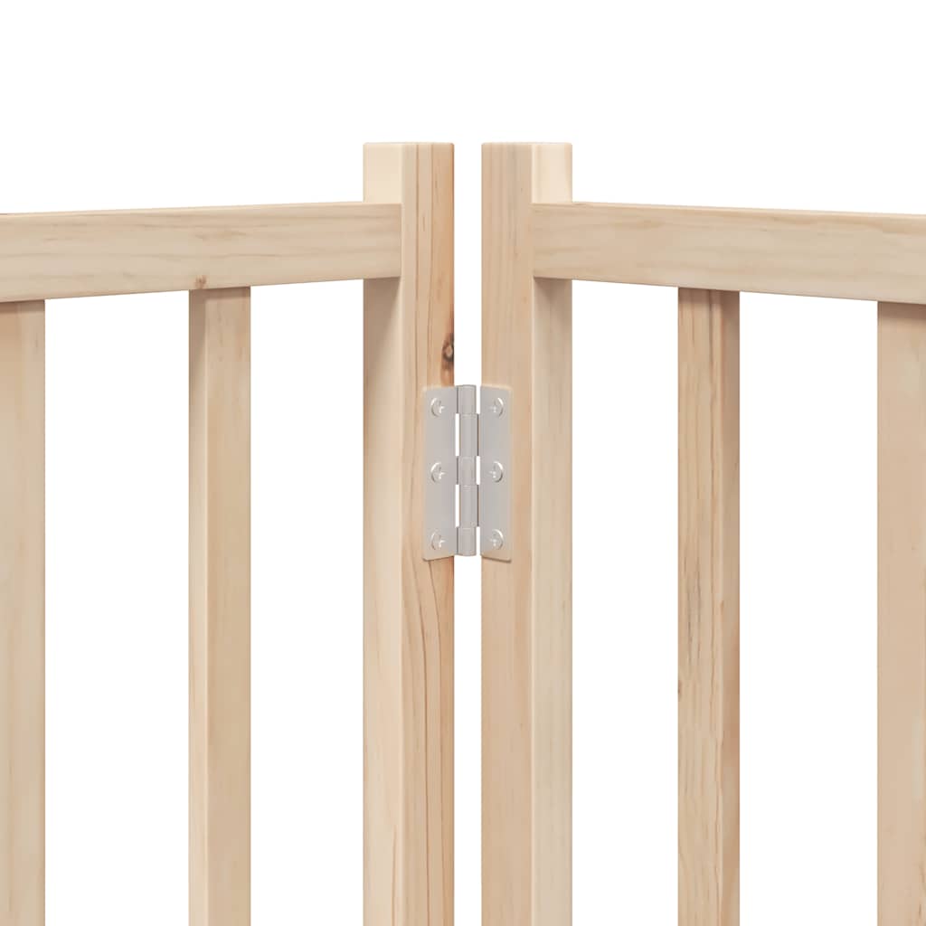 Dog Gate with Door Foldable 6 Panels 480 cm Poplar Wood